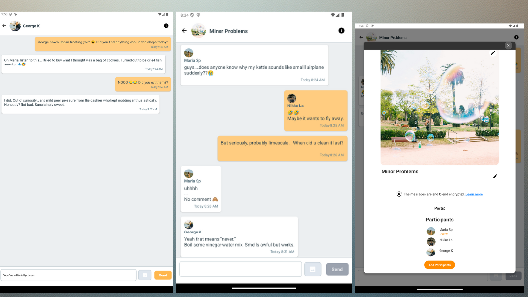 Chat with your contacts